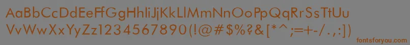 FuturaBookNormal-fontti – ruskeat fontit harmaalla taustalla