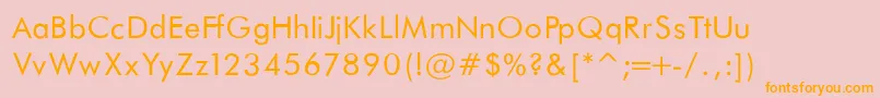 フォントFuturaBookNormal – オレンジの文字がピンクの背景にあります。