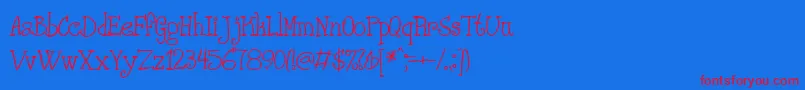 Phank Font – Red Fonts on Blue Background