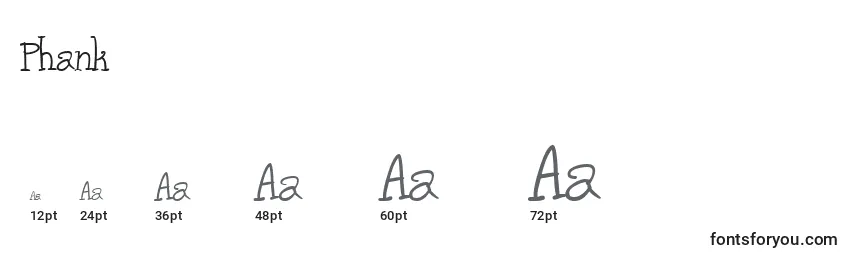 Phank Font Sizes