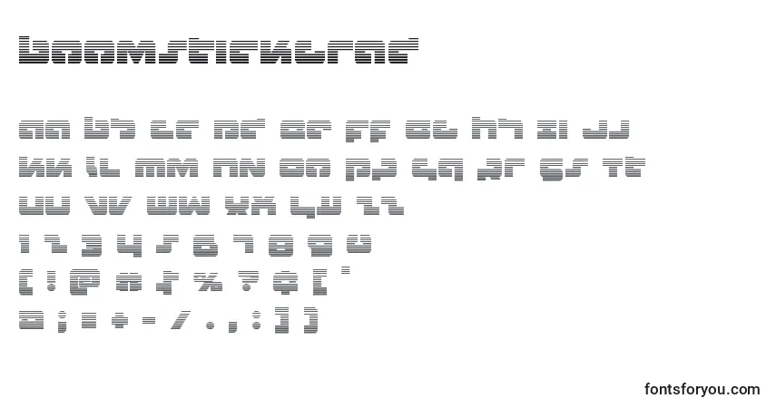 Шрифт Boomstickgrad – алфавит, цифры, специальные символы