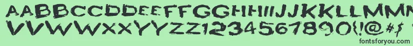 フォントHeyroFun – 緑の背景に黒い文字