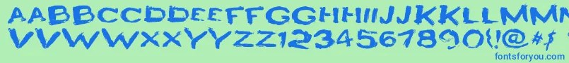 Шрифт HeyroFun – синие шрифты на зелёном фоне