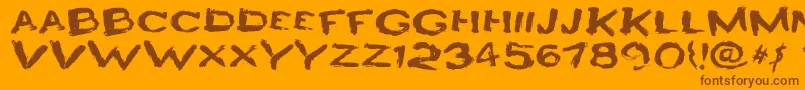 Czcionka HeyroFun – brązowe czcionki na pomarańczowym tle
