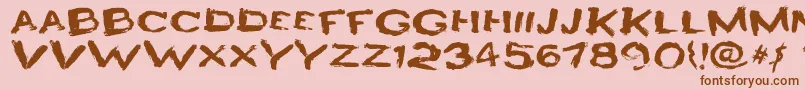 Czcionka HeyroFun – brązowe czcionki na różowym tle