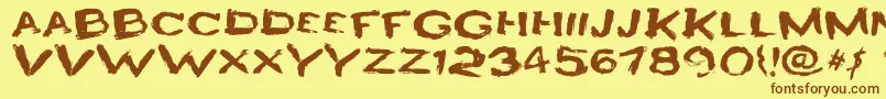 Police HeyroFun – polices brunes sur fond jaune