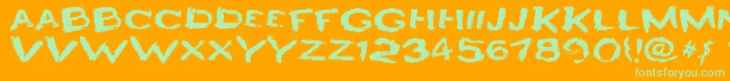 Fonte HeyroFun – fontes verdes em um fundo laranja