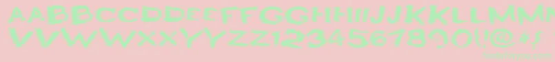 HeyroFun-Schriftart – Grüne Schriften auf rosa Hintergrund