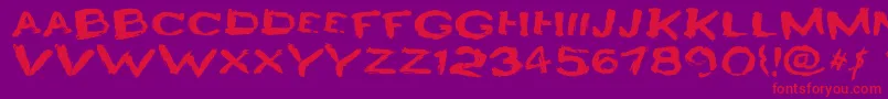 HeyroFun-Schriftart – Rote Schriften auf violettem Hintergrund