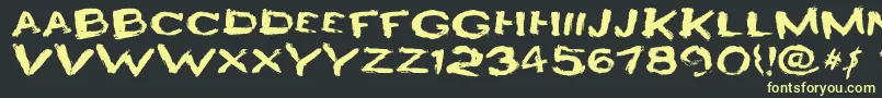 フォントHeyroFun – 黒い背景に黄色の文字