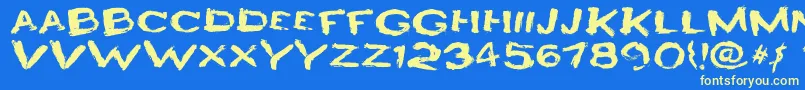 fuente HeyroFun – Fuentes Amarillas Sobre Fondo Azul