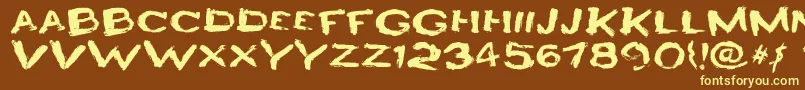 Czcionka HeyroFun – żółte czcionki na brązowym tle