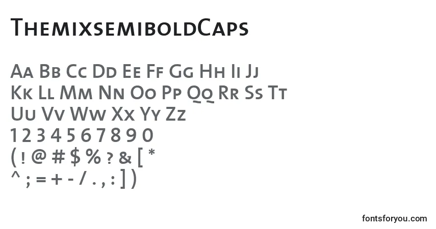 A fonte ThemixsemiboldCaps – alfabeto, números, caracteres especiais