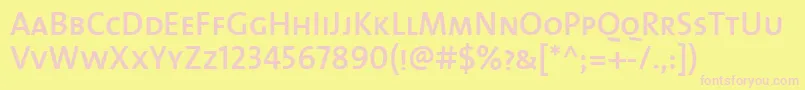 Police ThemixsemiboldCaps – polices roses sur fond jaune