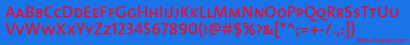 Police ThemixsemiboldCaps – polices rouges sur fond bleu