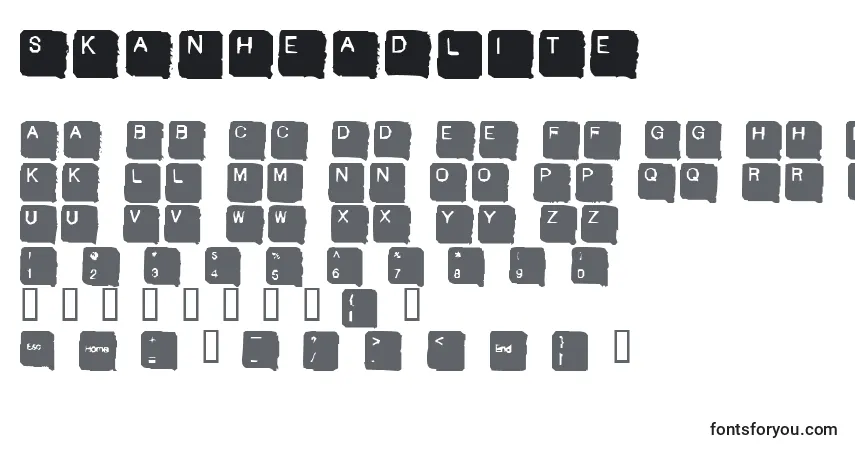 Шрифт SkanheadLite – алфавит, цифры, специальные символы