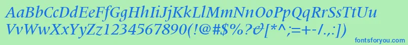 CoherentMediumSsiMediumItalic Font – Blue Fonts on Green Background