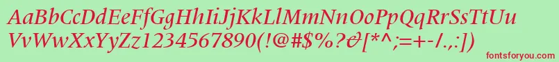 CoherentMediumSsiMediumItalic Font – Red Fonts on Green Background