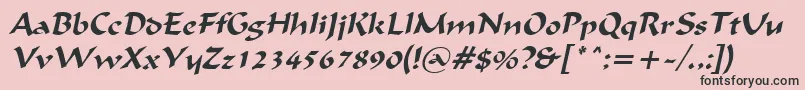 フォントIgnaciousItalic – ピンクの背景に黒い文字