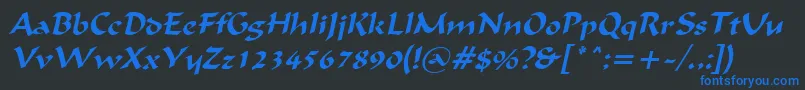 IgnaciousItalic Font – Blue Fonts on Black Background