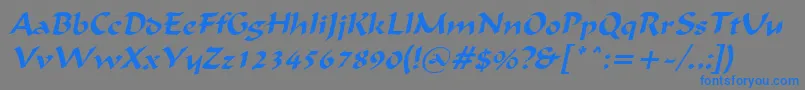 Police IgnaciousItalic – polices bleues sur fond gris