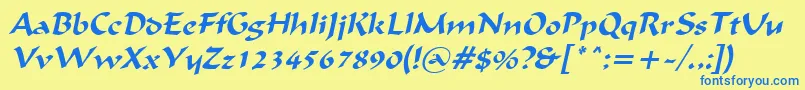 IgnaciousItalic Font – Blue Fonts on Yellow Background
