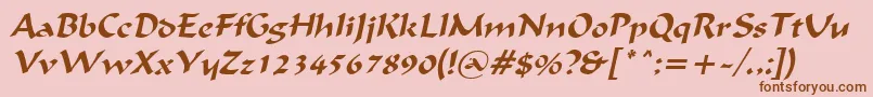 IgnaciousItalic Font – Brown Fonts on Pink Background