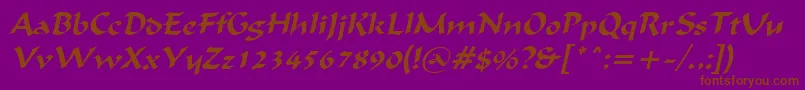 IgnaciousItalic Font – Brown Fonts on Purple Background