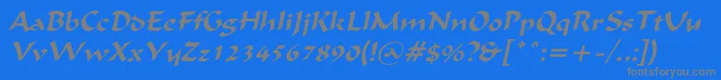 Czcionka IgnaciousItalic – szare czcionki na niebieskim tle