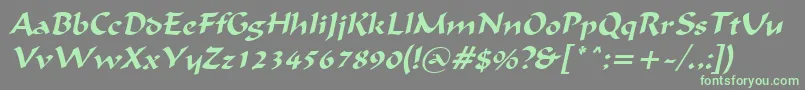 IgnaciousItalic-fontti – vihreät fontit harmaalla taustalla