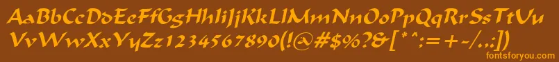 IgnaciousItalic Font – Orange Fonts on Brown Background