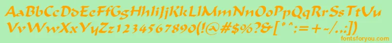 Шрифт IgnaciousItalic – оранжевые шрифты на зелёном фоне
