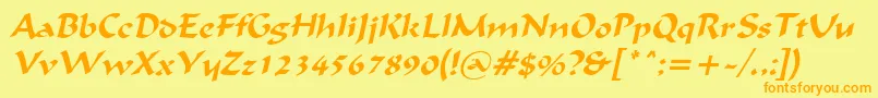 IgnaciousItalic Font – Orange Fonts on Yellow Background