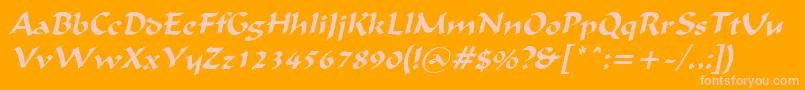 IgnaciousItalic Font – Pink Fonts on Orange Background