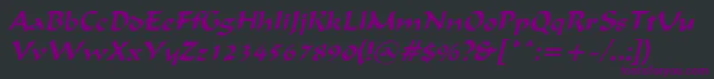 IgnaciousItalic Font – Purple Fonts on Black Background