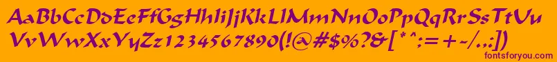 IgnaciousItalic Font – Purple Fonts on Orange Background