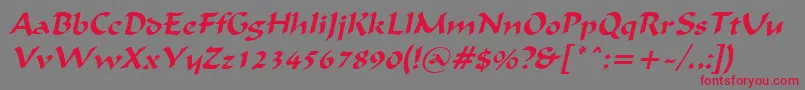 IgnaciousItalic Font – Red Fonts on Gray Background