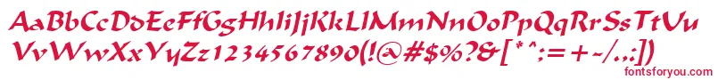 Czcionka IgnaciousItalic – czerwone czcionki