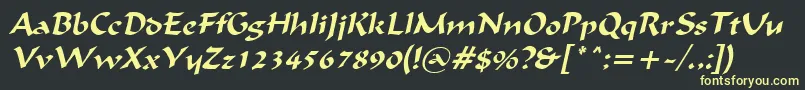 IgnaciousItalic Font – Yellow Fonts on Black Background