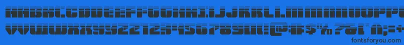 Warpthrusterhalf Font – Black Fonts on Blue Background