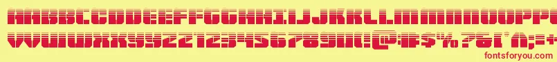 Warpthrusterhalf Font – Red Fonts on Yellow Background