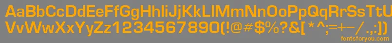 フォントEvropaB – オレンジの文字は灰色の背景にあります。