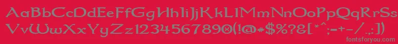 Dum2wide Font – Gray Fonts on Red Background