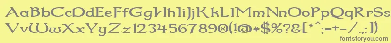 Dum2wide Font – Gray Fonts on Yellow Background