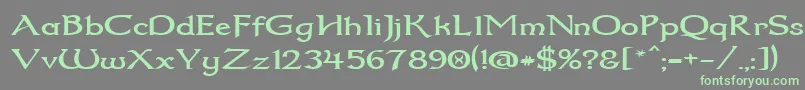 Dum2wide Font – Green Fonts on Gray Background
