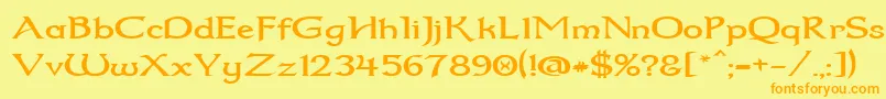 More about Dum2wide Font Dum2wide Font – Orange Fonts on Yellow Background