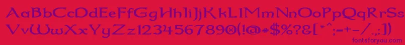 Dum2wide-Schriftart – Violette Schriften auf rotem Hintergrund