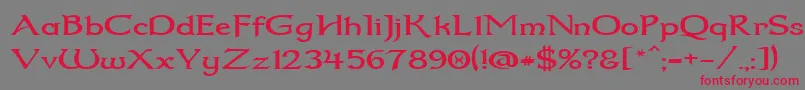 Dum2wide-Schriftart – Rote Schriften auf grauem Hintergrund