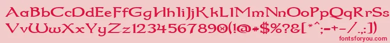 Dum2wide Font – Red Fonts on Pink Background