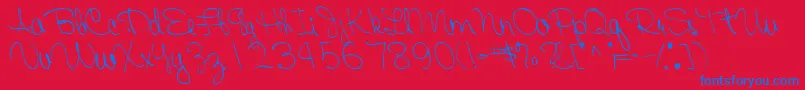 FairRegularTtnorm-Schriftart – Blaue Schriften auf rotem Hintergrund